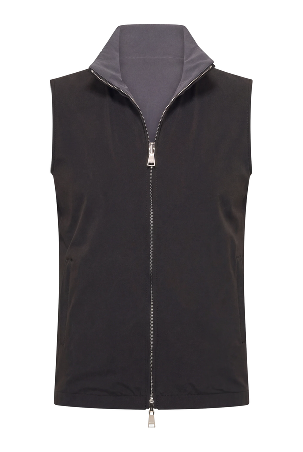VESTE SANS MANCHE RÉVERSIBLE CAVIAR D'ANILINE Selvé Paris