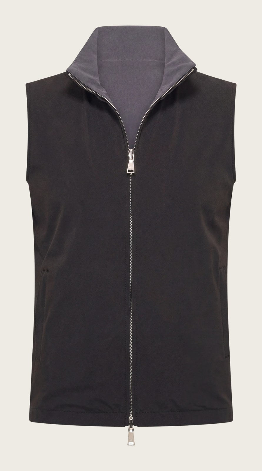 VESTE SANS MANCHE RÉVERSIBLE CAVIAR D'ANILINE Selvé Paris