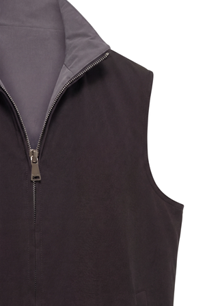 VESTE SANS MANCHE RÉVERSIBLE CAVIAR D'ANILINE Selvé Paris