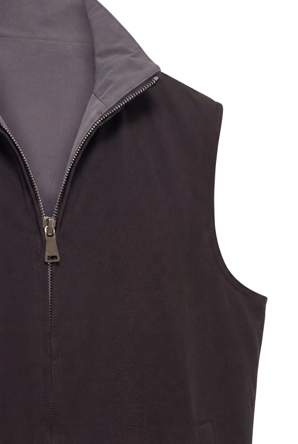 VESTE SANS MANCHE RÉVERSIBLE CAVIAR D'ANILINE Selvé Paris
