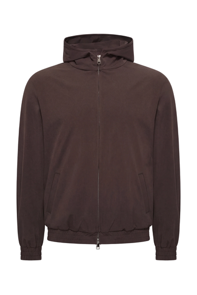 VESTE SELVÉ À CAPUCHE CAFÉ D'HAVANE