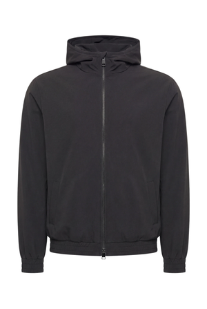 VESTE SELVÉ À CAPUCHE NOIR D'ANILINE Selvé Paris