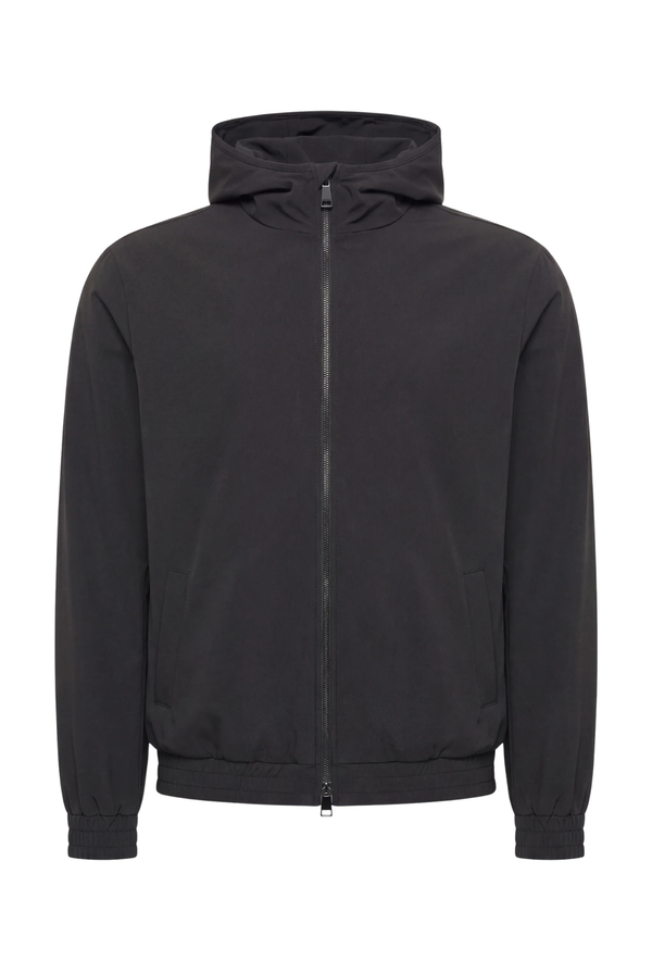VESTE SELVÉ À CAPUCHE NOIR D'ANILINE Selvé Paris