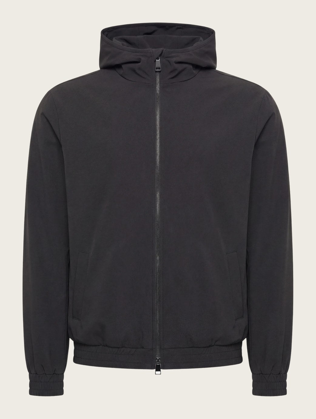 VESTE SELVÉ À CAPUCHE NOIR D'ANILINE Selvé Paris