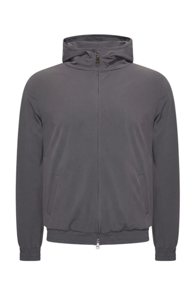 VESTE SELVÉ À CAPUCHE GRIS CAVIAR