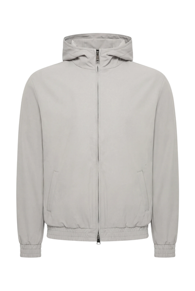 VESTE SELVÉ À CAPUCHE GRIS D'ÉLÉPHANT