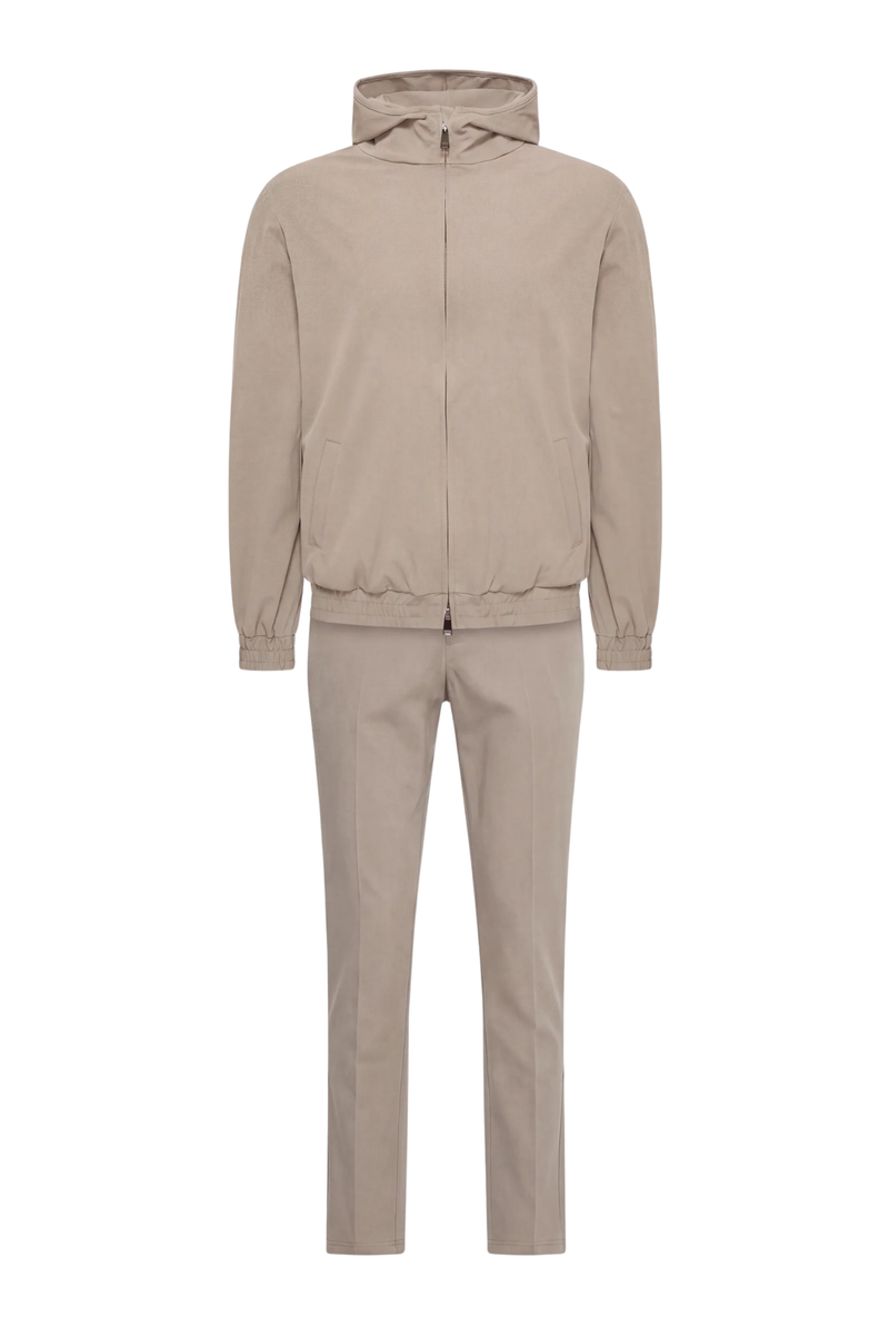 ENSEMBLE SELVÉ À CAPUCHE TAUPE DÉSERT