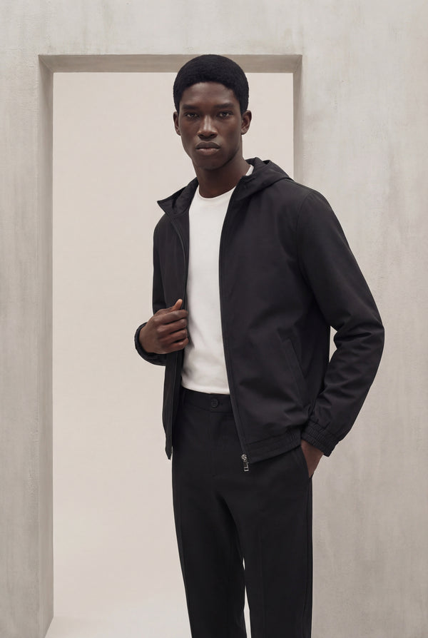 ENSEMBLE SELVÉ À CAPUCHE NOIR D'ANILINE Selvé Paris