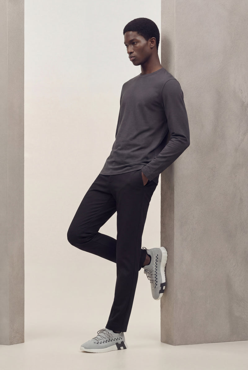 T-SHIRT À MANCHES LONGUES GRIS CAVIAR