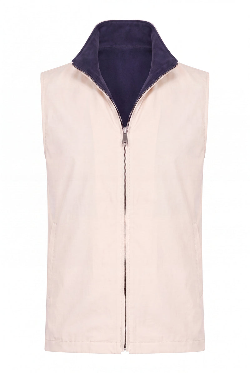 VESTE SANS MANCHE RÉVERSIBLE PERLE D'AZUL