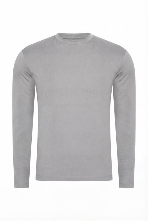 T-SHIRT À MANCHES LONGUES GRIS D'ÉLÉPHANT