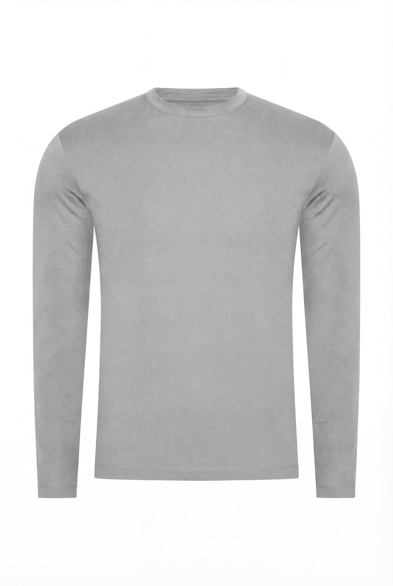 T-SHIRT À MANCHES LONGUES GRIS D'ÉLÉPHANT