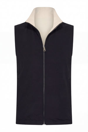 VESTE SANS MANCHE RÉVERSIBLE PERLE DE NOIR Selvé Paris
