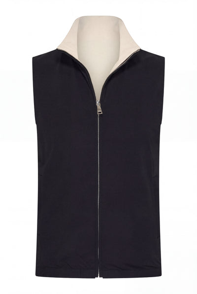 VESTE SANS MANCHE RÉVERSIBLE PERLE DE NOIR