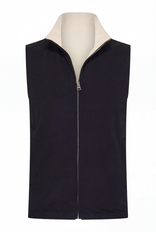 VESTE SANS MANCHE RÉVERSIBLE PERLE DE NOIR