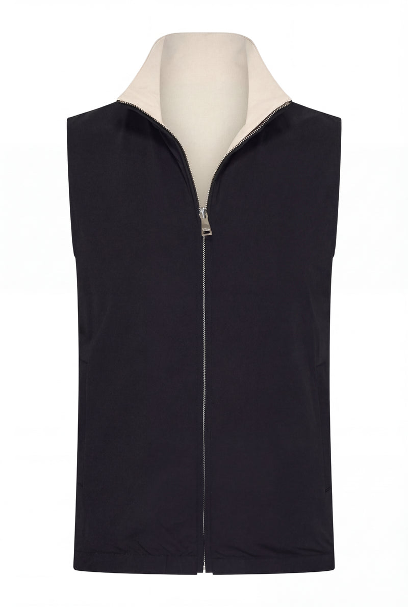 VESTE SANS MANCHE RÉVERSIBLE PERLE DE NOIR