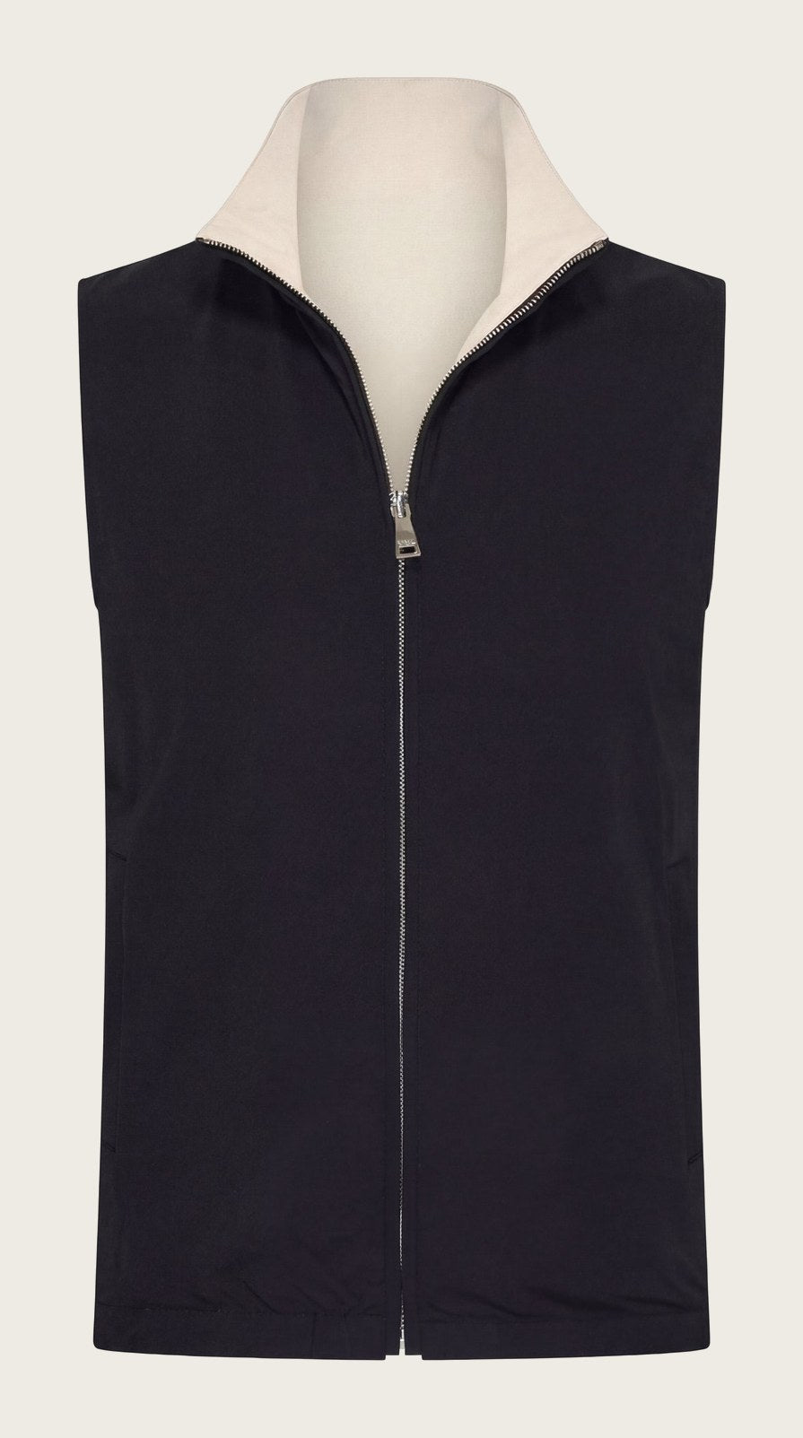 VESTE SANS MANCHE RÉVERSIBLE PERLE DE NOIR Selvé Paris
