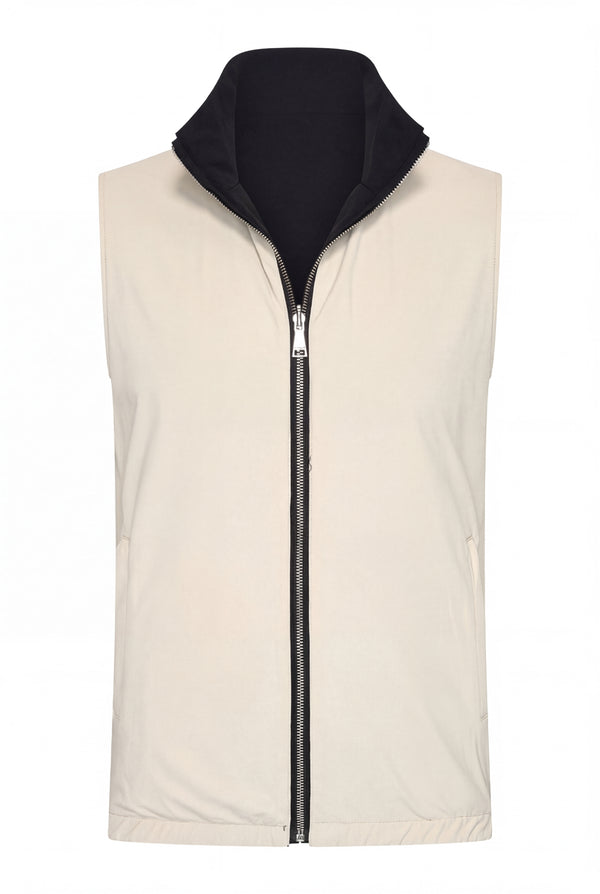 VESTE SANS MANCHE RÉVERSIBLE PERLE DE NOIR Selvé Paris