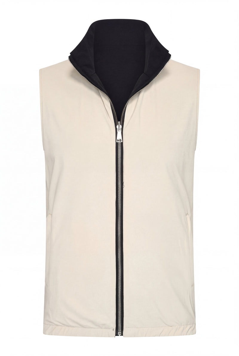 VESTE SANS MANCHE RÉVERSIBLE PERLE DE NOIR