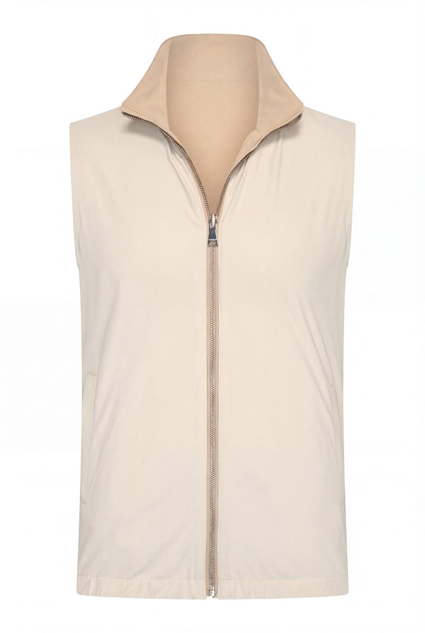 VESTE SANS MANCHE RÉVERSIBLE SABLE D'OPALE Selvé Paris