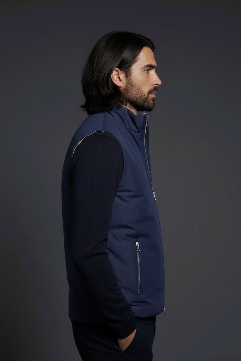 VESTE SANS MANCHE PURE BLEU MINUIT Selvé Paris