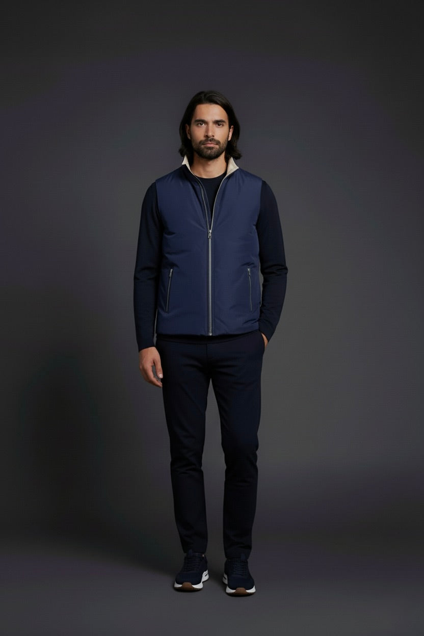 VESTE SANS MANCHE PURE BLEU MINUIT Selvé Paris