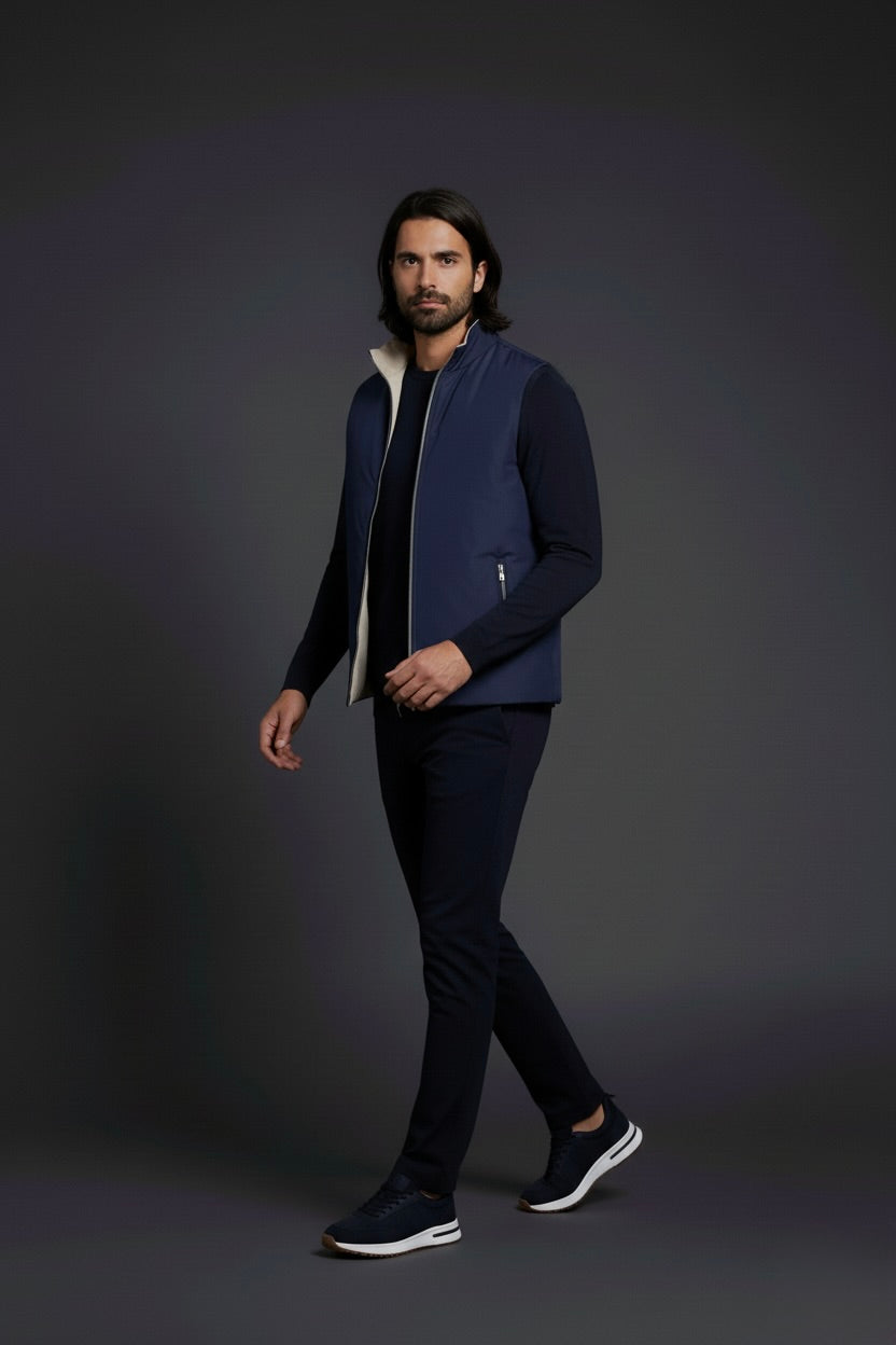 VESTE SANS MANCHE PURE BLEU MINUIT Selvé Paris