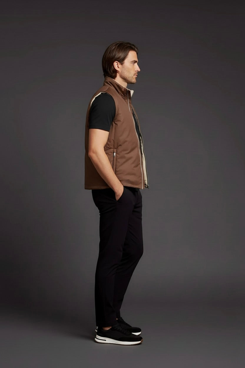 VESTE SANS MANCHE PURE TERRE DE NUIT Selvé Paris