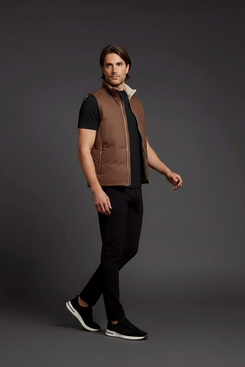 VESTE SANS MANCHE PURE TERRE DE NUIT Selvé Paris