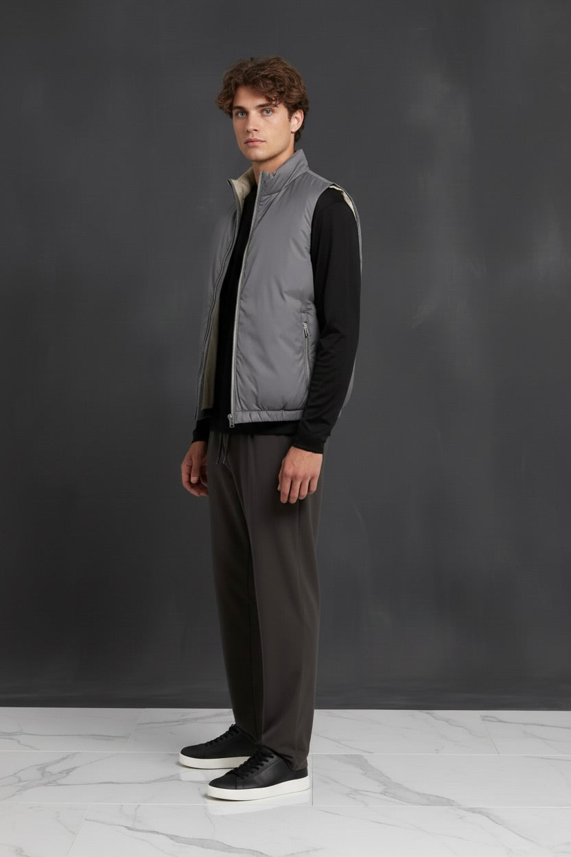 VESTE SANS MANCHE PURE GRIS CENDRÉ Selvé Paris