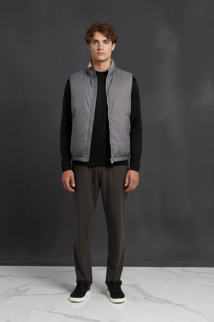 VESTE SANS MANCHE PURE GRIS CENDRÉ Selvé Paris