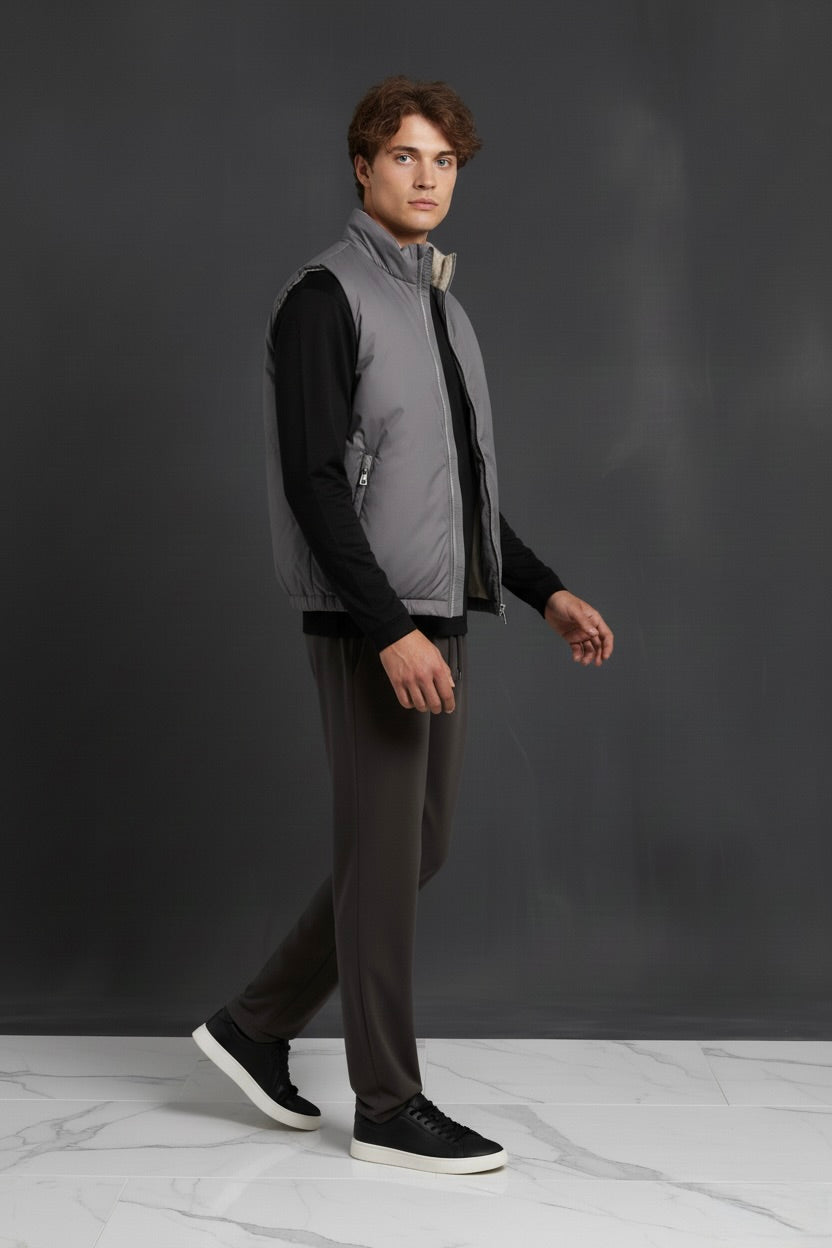 VESTE SANS MANCHE PURE GRIS CENDRÉ Selvé Paris