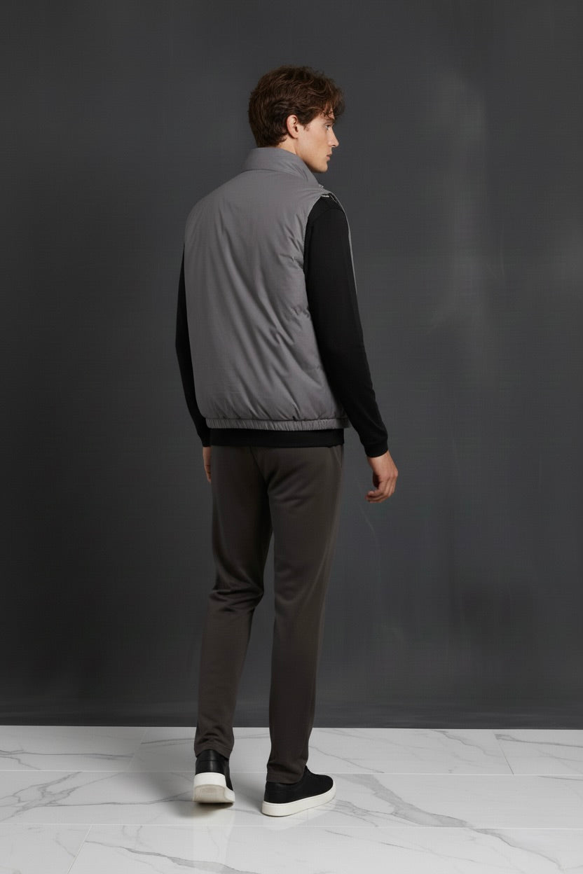 VESTE SANS MANCHE PURE GRIS CENDRÉ Selvé Paris