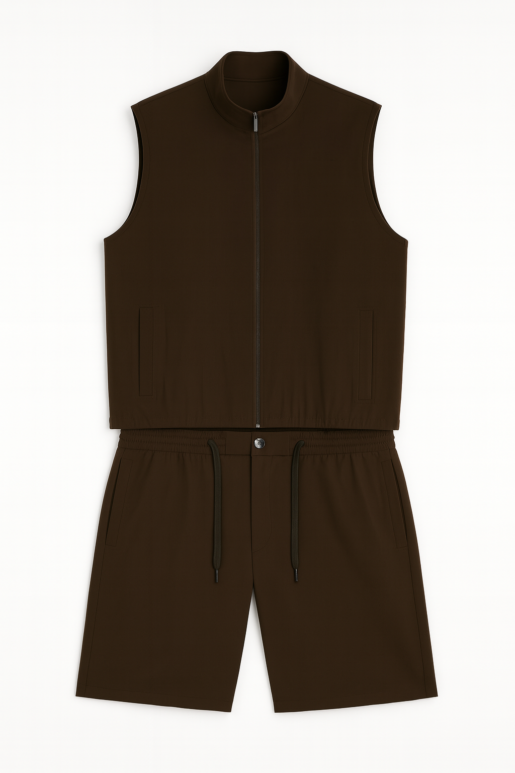 Ensemble Marron – Gilet Sans Manches & Short
