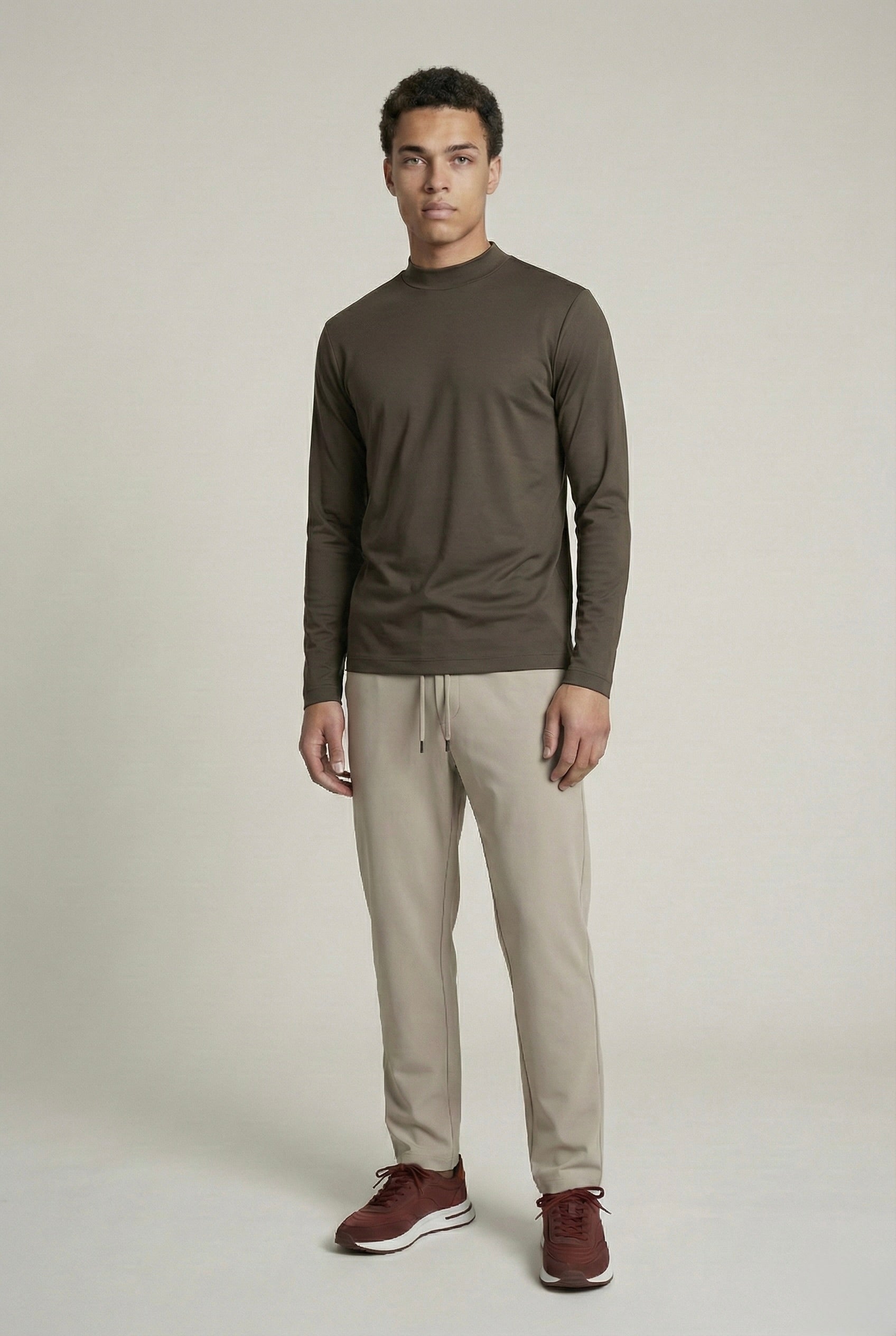 T-SHIRT ESSENTIEL MARRON FROID MANCHES LONGUES Selvé Paris