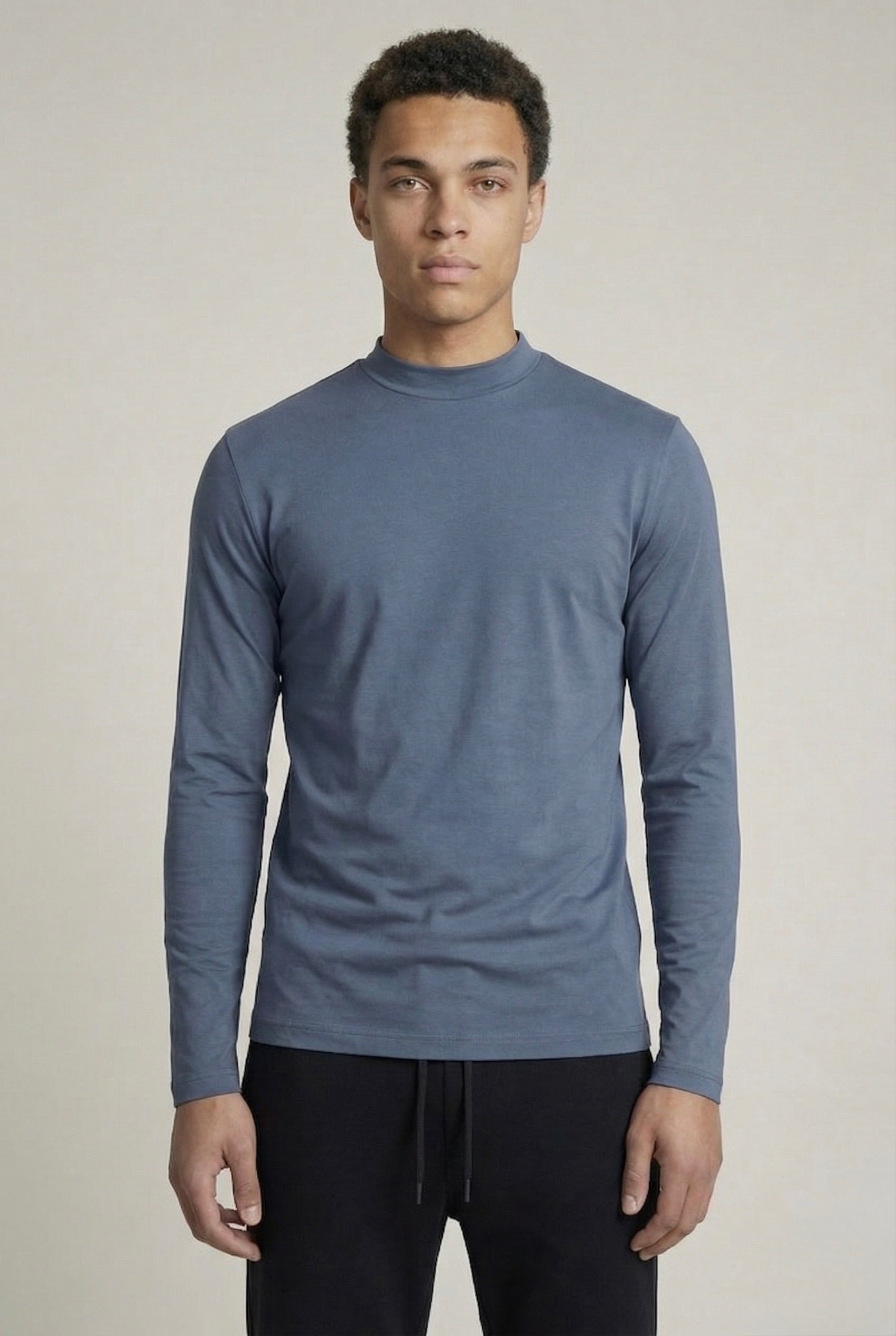 T-SHIRT ESSENTIEL BLEU MINÉRAL MANCHES LONGUES Selvé Paris