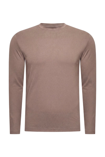 T-SHIRT À MANCHES LONGUES TAUPE DÉSERT