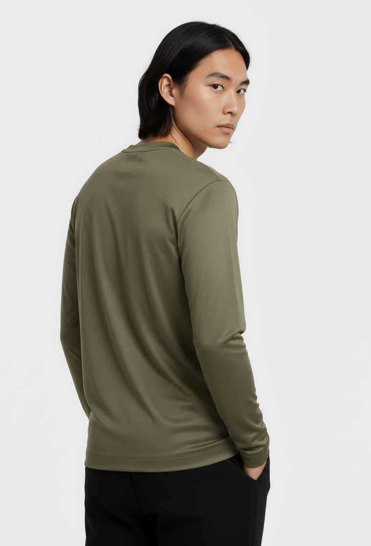 T-SHIRT ESSENTIEL OLIVE MANCHES LONGUES Selvé Paris