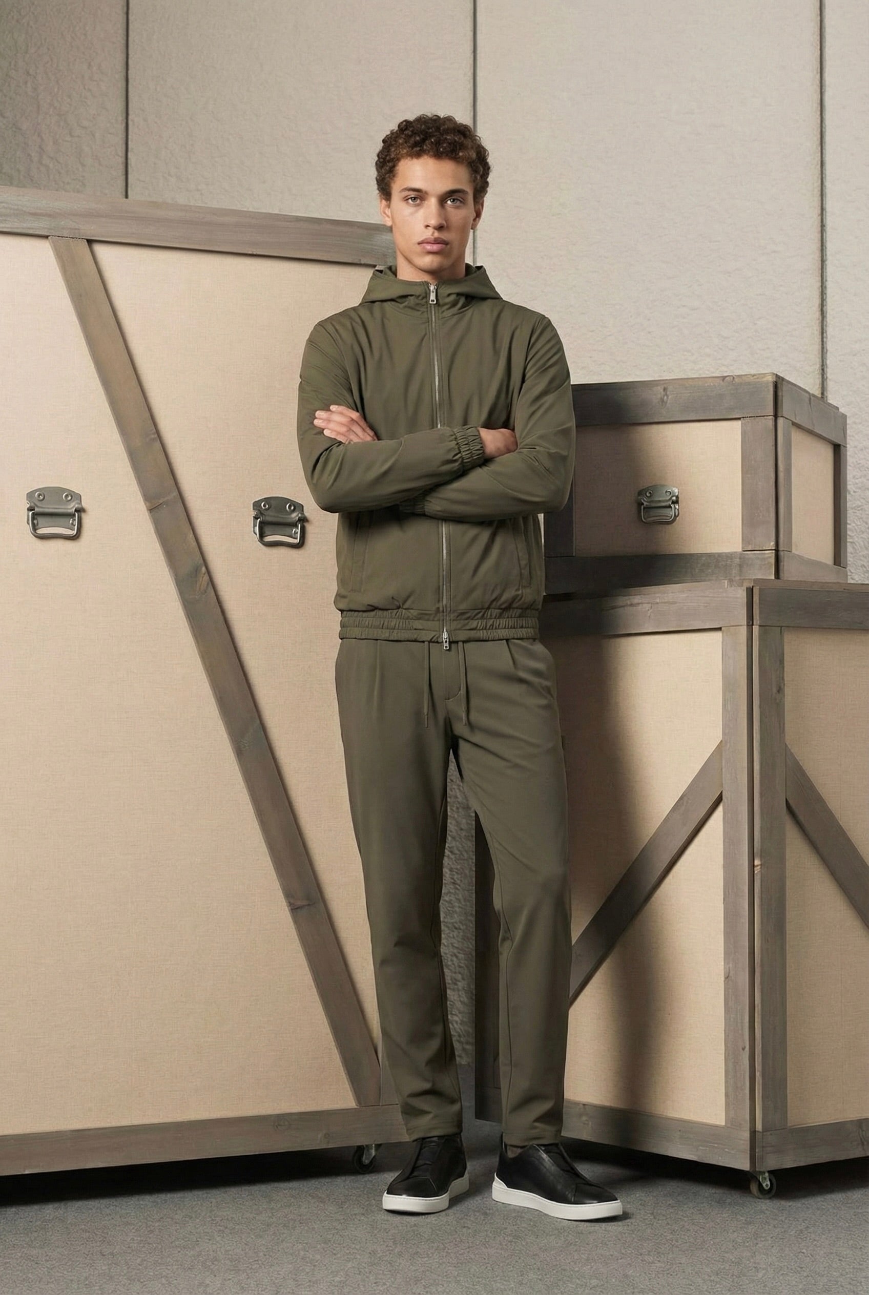 ENSEMBLE SIGNATURE À CAPUCHE VERT PROFOND Selvé Paris