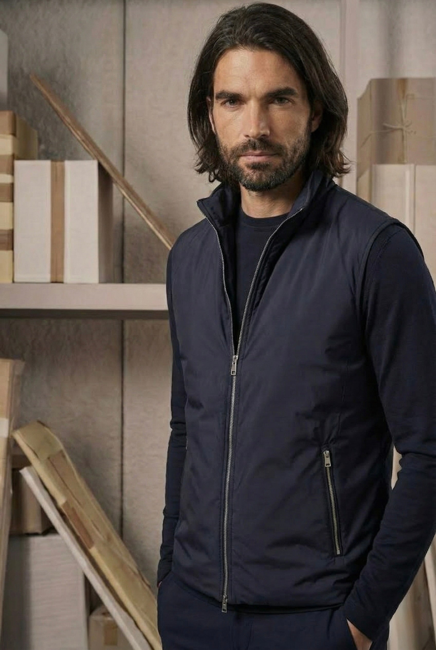 VESTE SANS MANCHE ESSENTIEL BLEU NUIT Selvé Paris