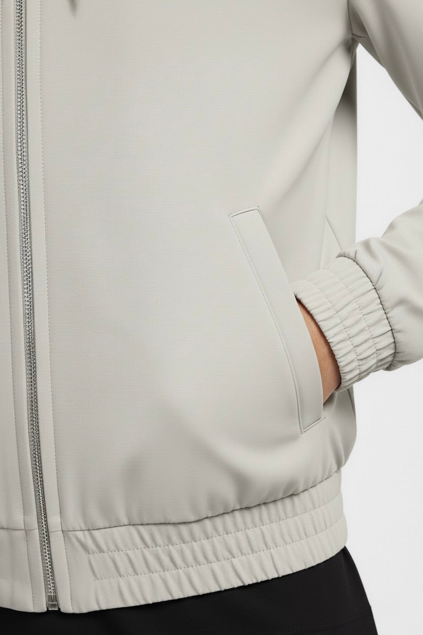 VESTE SIGNATURE À COL ZIPPÉ BEIGE IVOIRE Selvé Paris