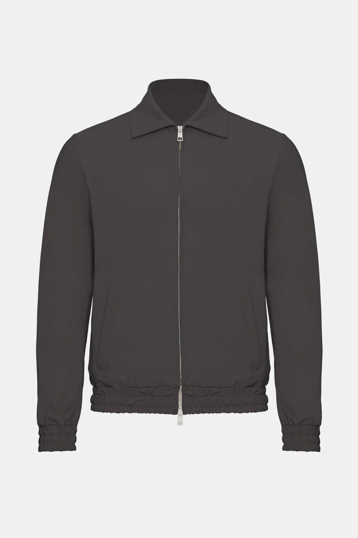 VESTE SIGNATURE À COL ZIPPÉ GRIS PROFOND Selvé Paris