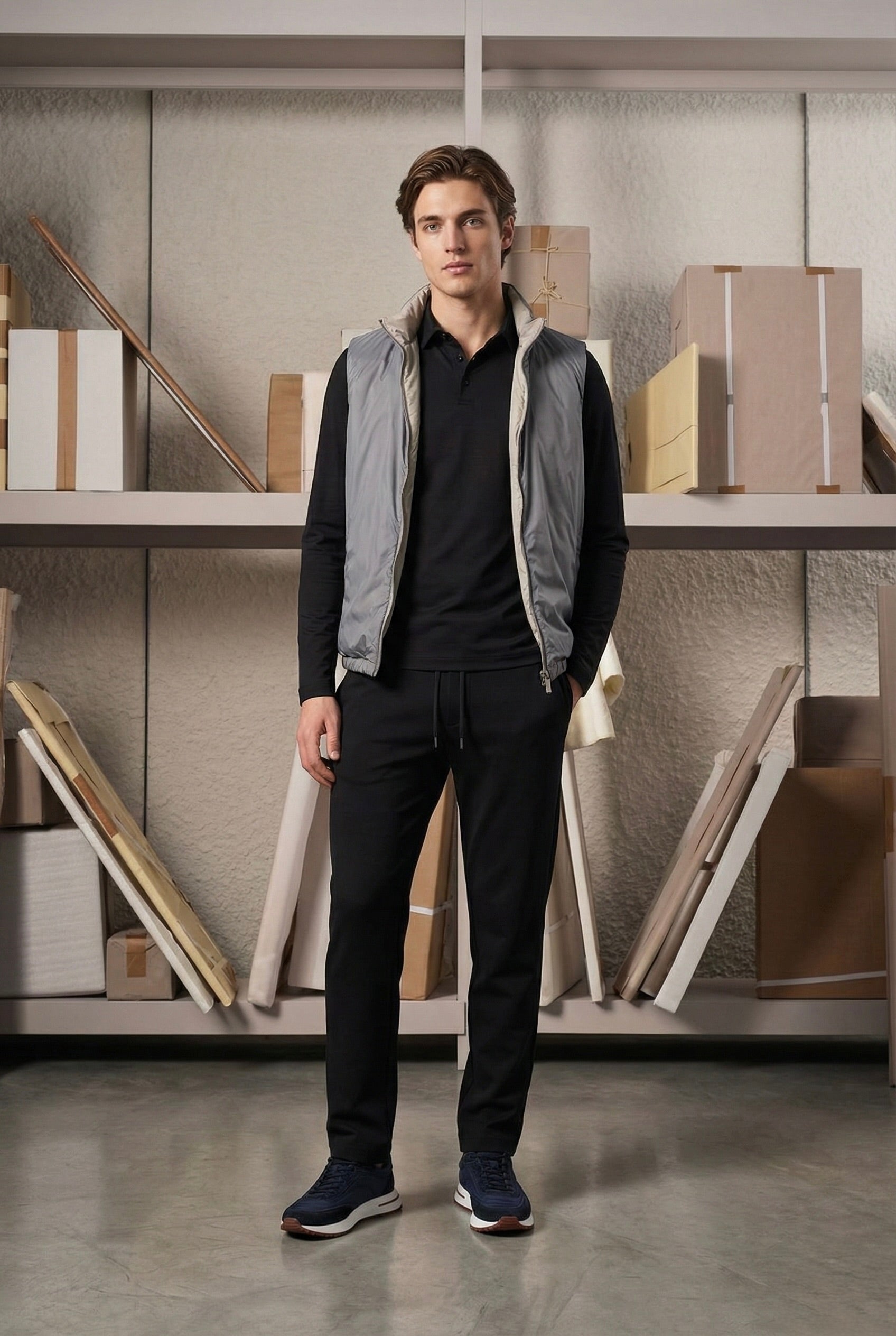 VESTE SANS MANCHE PURE GRIS CENDRÉ Selvé Paris