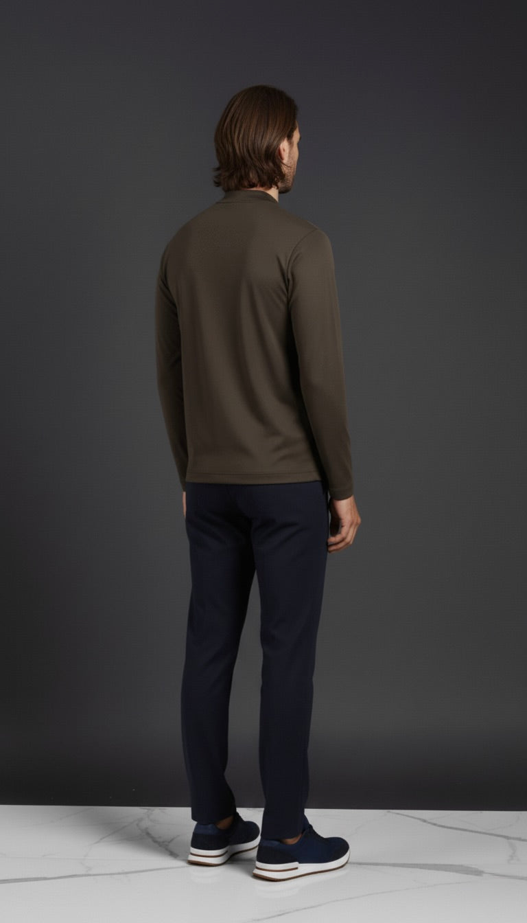 T-SHIRT ESSENTIEL MARRON FROID MANCHES LONGUES Selvé Paris