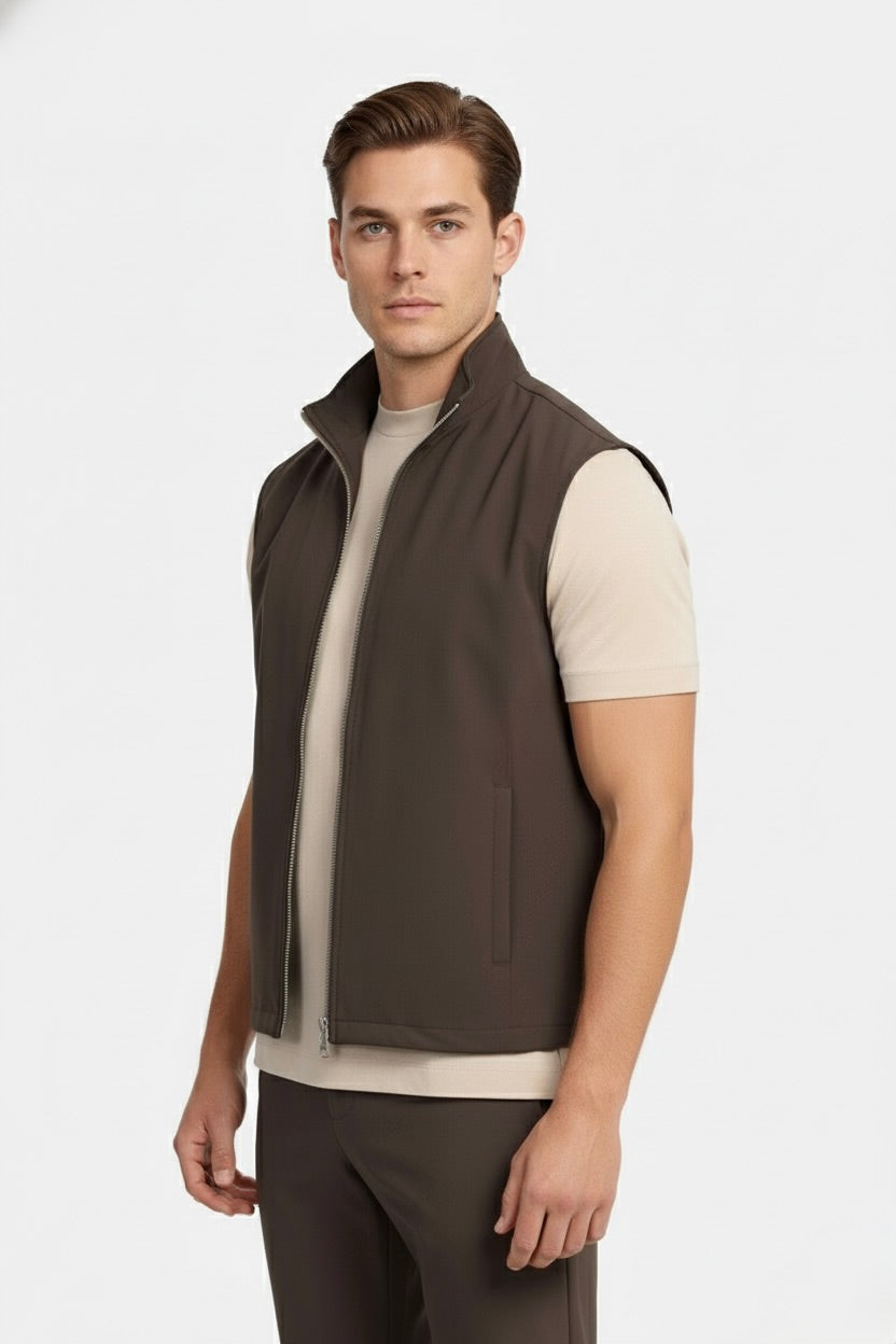 VESTE SANS MANCHE ESSENTIEL MARRON Selvé Paris