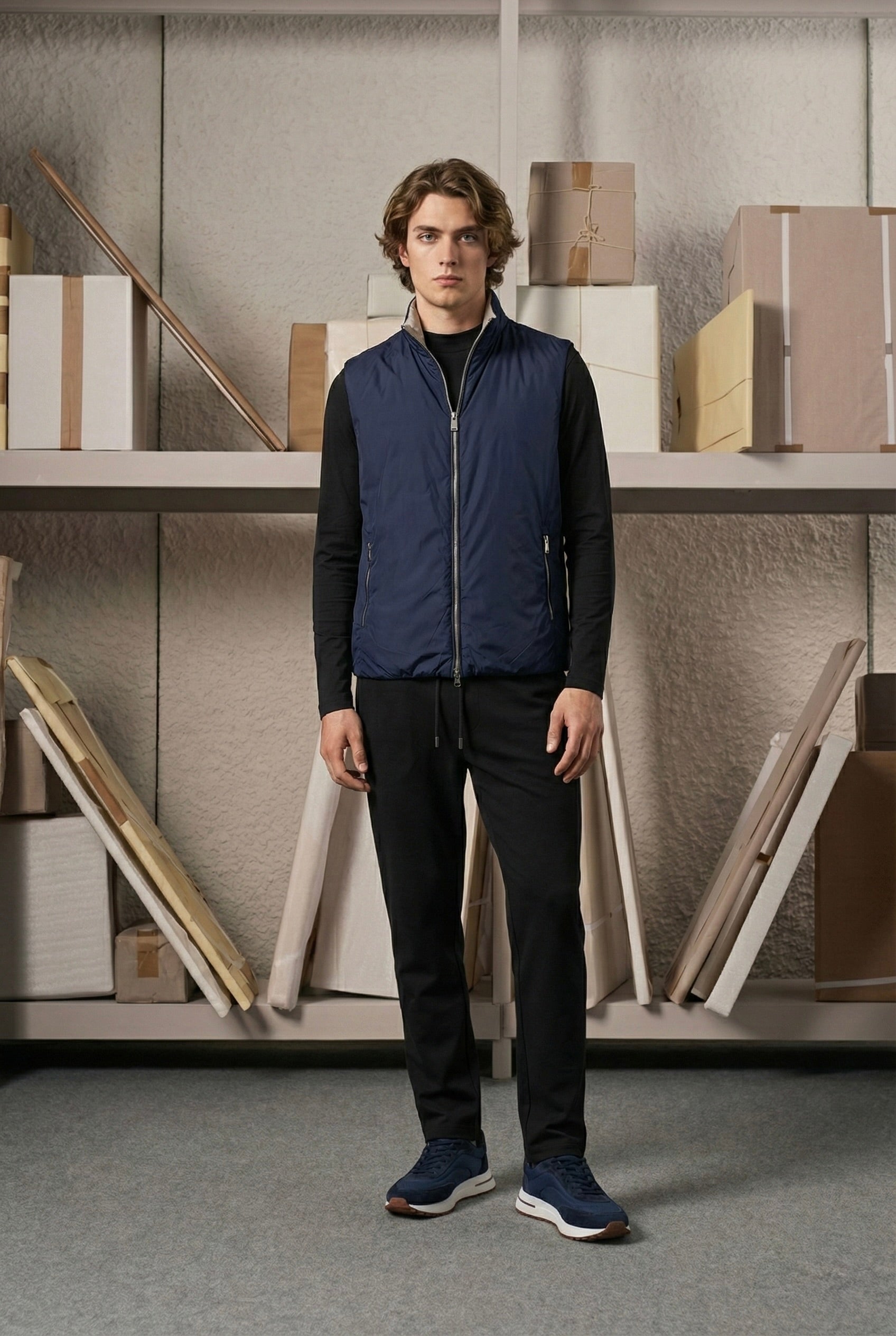 VESTE SANS MANCHE PURE BLEU MINUIT Selvé Paris