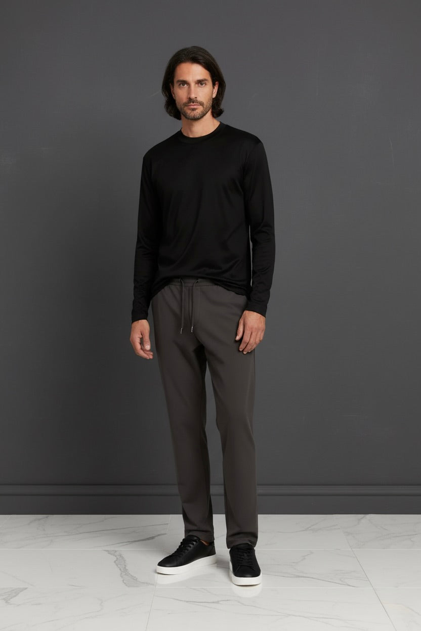 T-SHIRT ESSENTIEL NOIR MANCHES LONGUES Selvé Paris