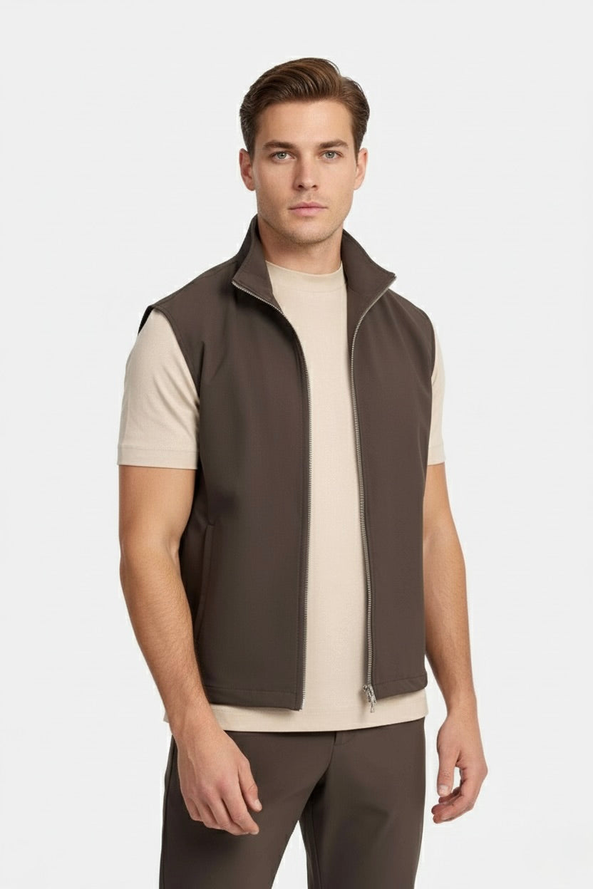 VESTE SANS MANCHE ESSENTIEL MARRON Selvé Paris