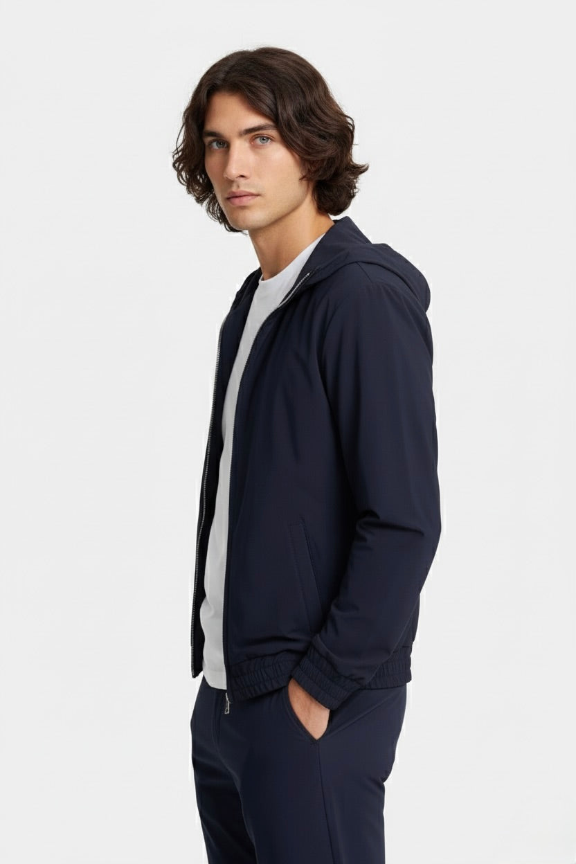 VESTE SIGNATURE À CAPUCHE BLEU NUIT Selvé Paris