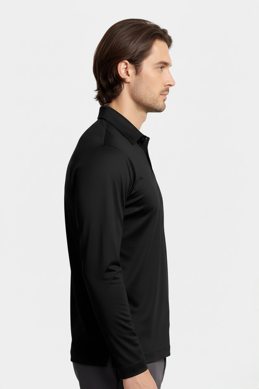 POLO ESSENTIEL MANCHES LONGUES NOIR NUIT Selvé Paris